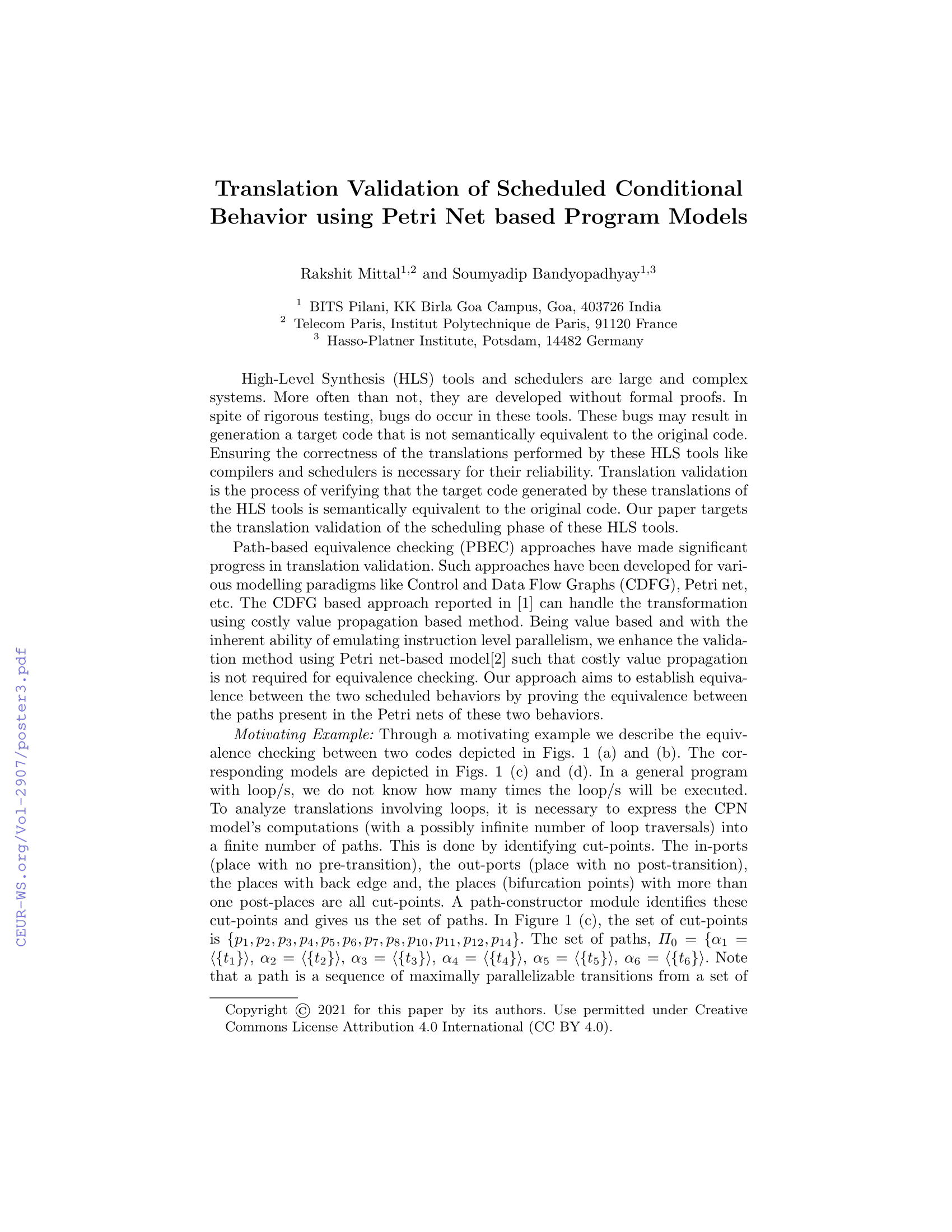 Translation Validation of Scheduled Conditional Behavior using Petri Net based Program Models